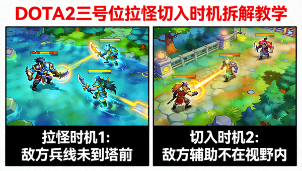 DOTA2三号位拉怪切入时机拆解教学配图