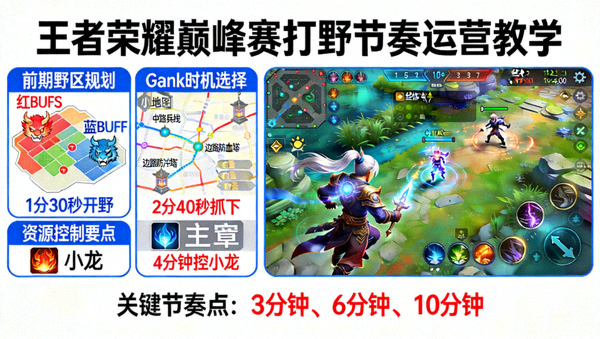 王者荣耀巅峰赛打野节奏运营教学配图